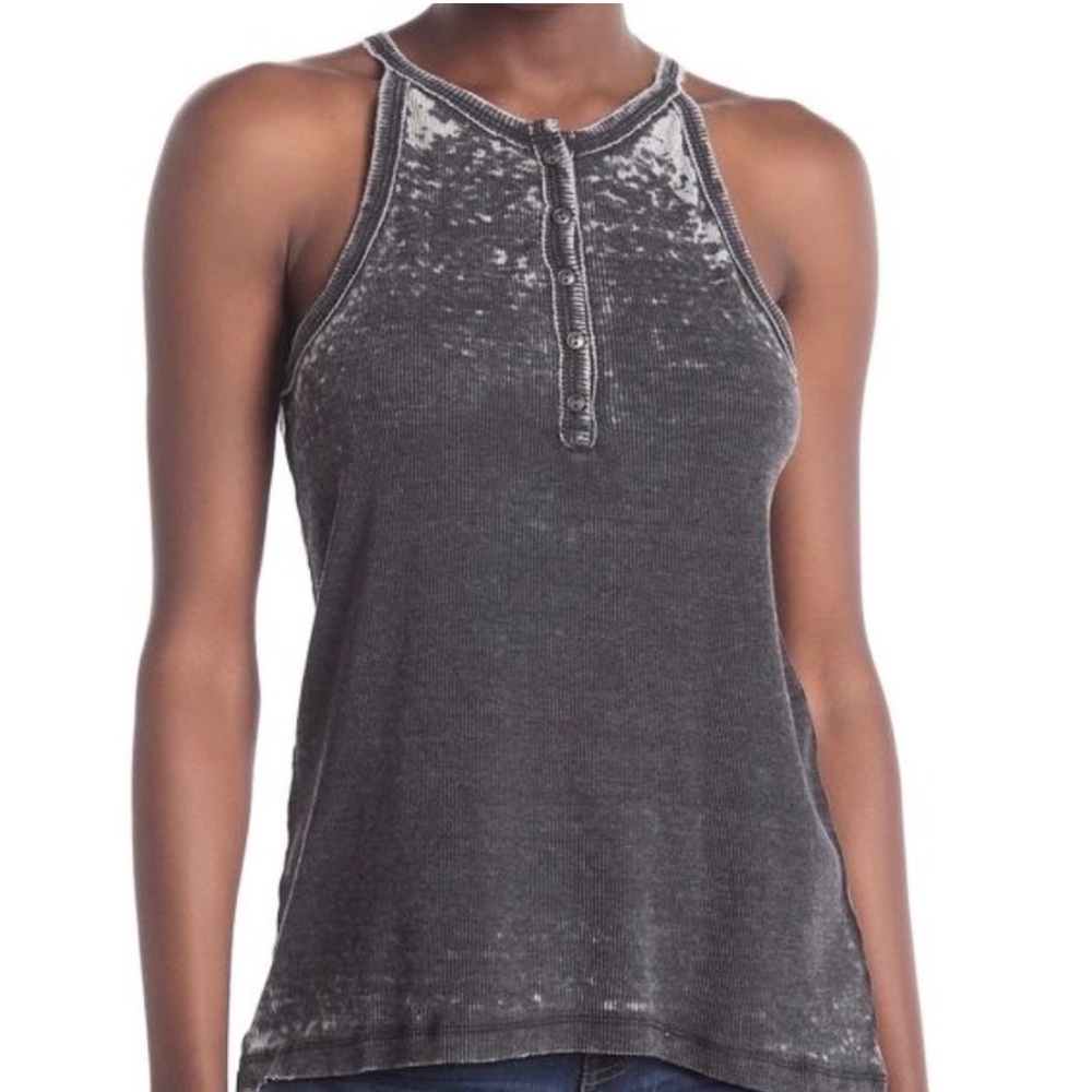 Susina Gray ribbed Henley. Size XS. Excellent condition